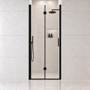 Frameless Bifold Pivot Shower Door with 1/4" Clear Tempered Glass