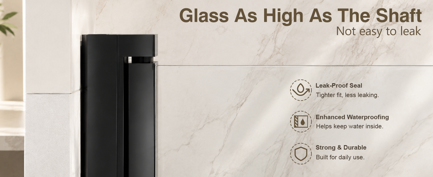 Frameless Bifold Pivot Shower Door with 1/4" Clear Tempered Glass, ARJ-P02-32-MB, detail image 6
