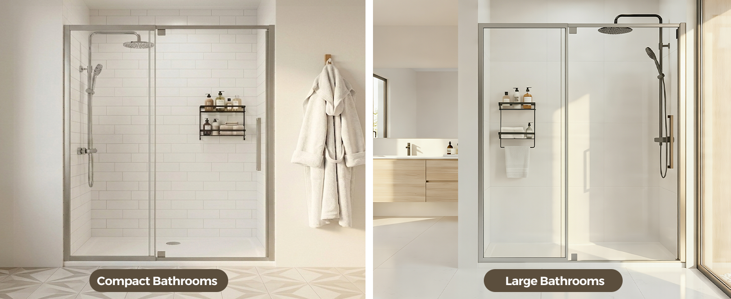 Semi-Frameless Hinged Shower Door with 1/4" Clear Tempered Glass, ARJ-J01-56-CH, detail image 8