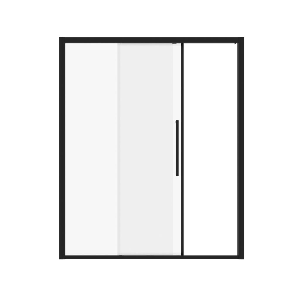 AROJAY 47–48 in W × 72 in H Single-Opening Sliding Shower Door, 1/4 in Clear Tempered Glass, Matte Black, white-background product image