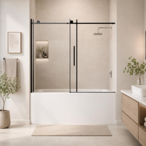 Sliding Shower Door with 5/16" Clear Tempered Glass — 60" Height