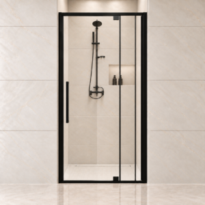 Semi-Frameless Hinged Shower Door with 1/4" Clear Tempered Glass