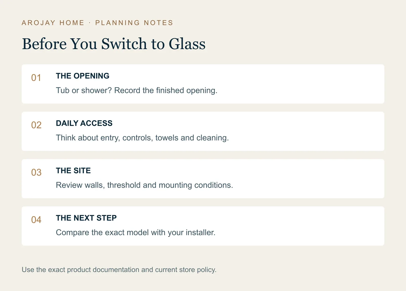 Four checks before changing from a curtain to a glass door