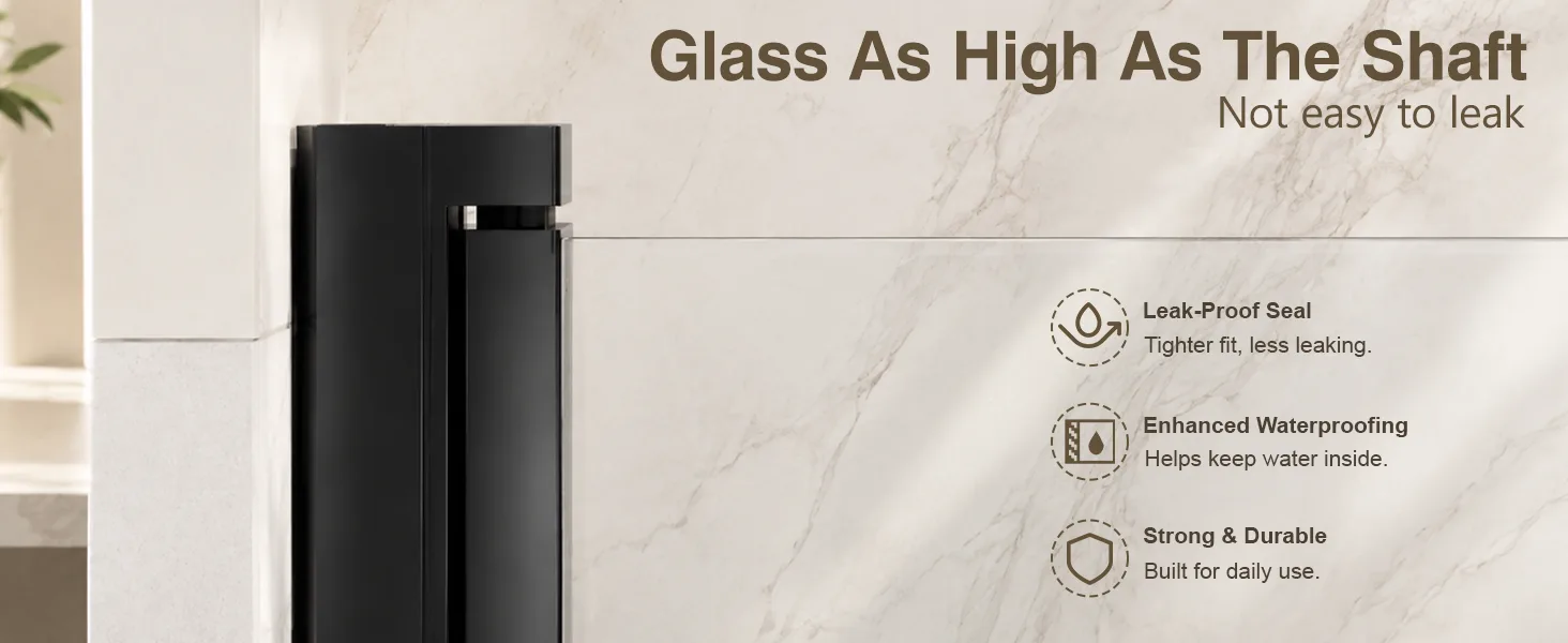 Frameless Bifold Pivot Shower Door with 1/4" Clear Tempered Glass, ARJ-P02-32-MB, detail image 6